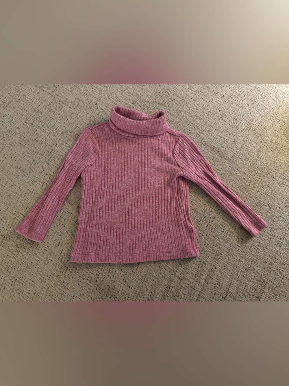 Old Navy Girls Ribbed Turtleneck Top - Mauve Pink